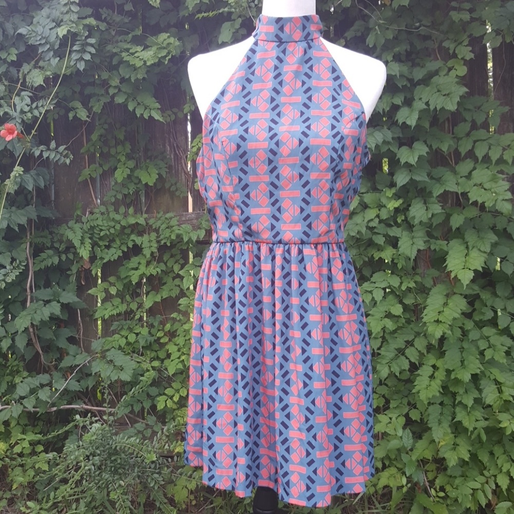 ad:hoc Blue Orange Summer Dress L